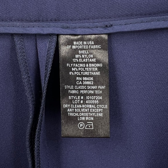 THEORY Classic Skinny Pants Womens 6 Blue Mid Rise Perform Tech Midrise Slim - Picture 8 of 13